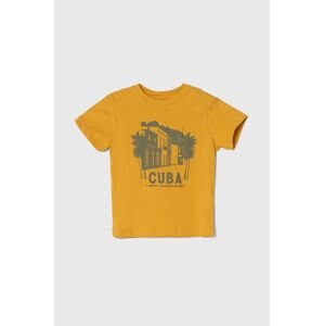 Detské bavlnené tričko zippy žltá farba, vzorovaný