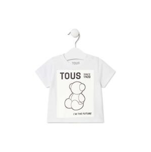 Detské bavlnené tričko Tous biela farba, s potlačou