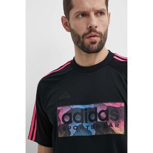 Tričko adidas TIRO pánske, čierna farba, s nášivkou, IP3781