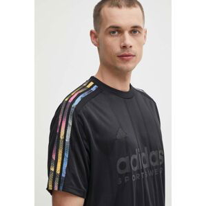 Tričko adidas TIRO pánske, čierna farba, s potlačou, IP3786