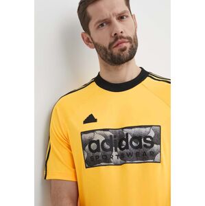 Tričko adidas TIRO pánske, žltá farba, vzorovaný, IS1536