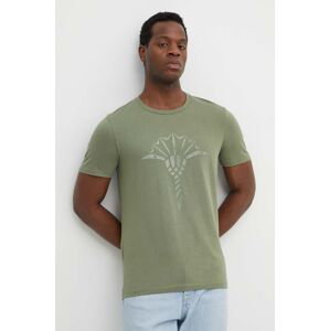 Bavlnené tričko Joop! Alerio pánsky, zelená farba, s potlačou, 3004243210017940