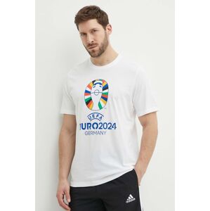 Tričko adidas Performance Euro 2024 pánske, béžová farba, s potlačou, IT9290