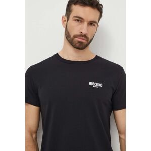 Plážové tričko Moschino Underwear čierna farba, s potlačou