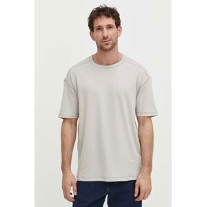 Ľanové tričko Samsoe Samsoe SAGREG šedá farba, jednofarebný, M24100072