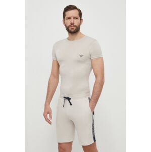 Tričko Emporio Armani Underwear 2-pak béžová farba, s potlačou, 111670 4R733