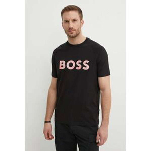 Tričko Boss Green pánske, čierna farba, s potlačou, 50512999
