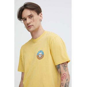 Bavlnené tričko Billabong pánske, žltá farba, s potlačou, ABYZT02233