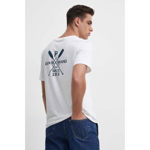 Bavlnené tričko Pepe Jeans CALLUM pánske, biela farba, s potlačou, PM509370