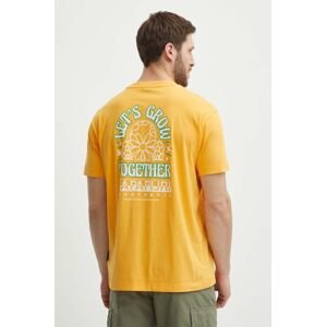 Bavlnené tričko Napapijri S-Boyd pánske, oranžová farba, s potlačou, NP0A4HQFY1J1