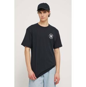 Bavlnené tričko DC pánsky, čierna farba, s potlačou