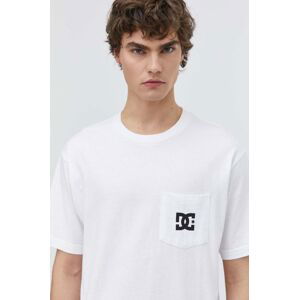 Bavlnené tričko DC pánske, biela farba, s potlačou, ADYZT05377