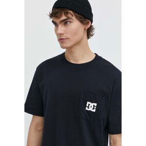 Bavlnené tričko DC pánske, čierna farba, s potlačou, ADYZT05377