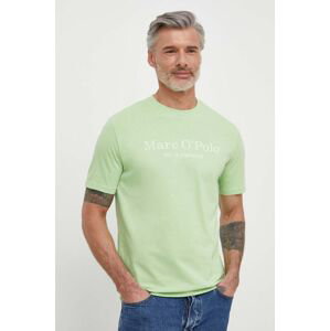 Bavlnené tričko Marc O'Polo pánsky, zelená farba, s potlačou