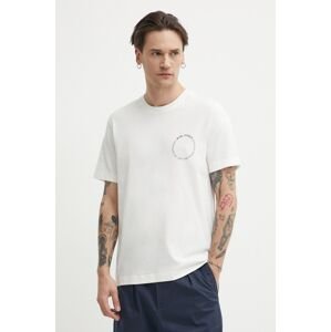 Bavlnené tričko Marc O'Polo pánske, biela farba, s potlačou, 423201251066