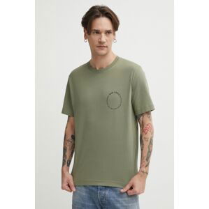 Bavlnené tričko Marc O'Polo pánske, zelená farba, s potlačou, 423201251066