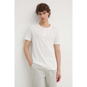Bavlnené tričko Marc O'Polo pánsky, biela farba, jednofarebný