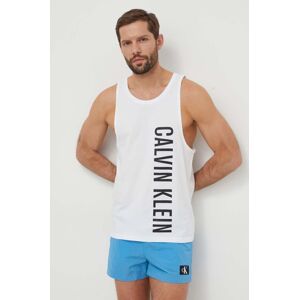 Bavlnené plážové tričko Calvin Klein biela farba,KM0KM00997