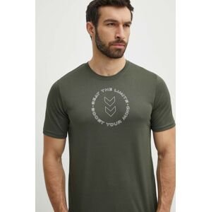 Tréningové tričko Hummel Boost zelená farba, s potlačou, 223838