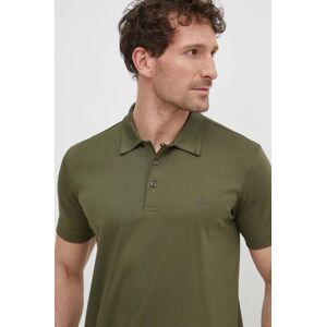Bavlnené polo tričko Liu Jo zelená farba, jednofarebný