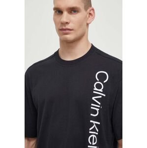 Bavlnené tričko Calvin Klein Performance pánsky, čierna farba, s potlačou