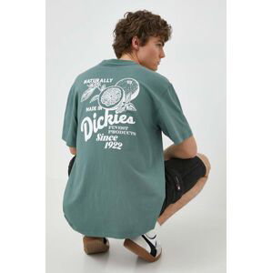Bavlnené tričko Dickies RAVEN TEE SS pánske, zelená farba, s potlačou, DK0A4YYM
