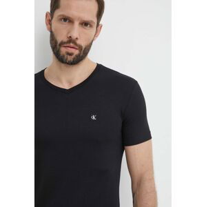 Bavlnené tričko Calvin Klein Jeans pánsky,čierna farba,jednofarebný,J30J325212