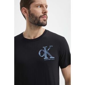 Bavlnené tričko Calvin Klein Jeans pánske,čierna farba,s potlačou,J30J325498