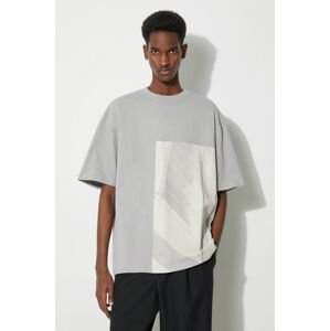 Bavlnené tričko A-COLD-WALL* Strand T-Shirt pánske, šedá farba, s potlačou, ACWMTS189