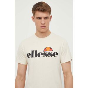 Bavlnené tričko Ellesse SL Prado Tee pánske, béžová farba, s potlačou, SHV07405