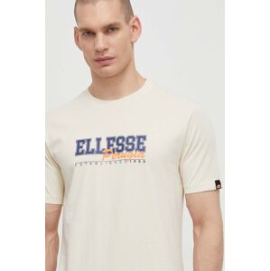 Bavlnené tričko Ellesse Zagda T-Shirt pánske, béžová farba, s potlačou, SHV20122