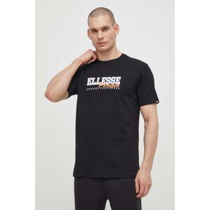 Bavlnené tričko Ellesse Zagda T-Shirt pánske, čierna farba, s potlačou, SHV20122