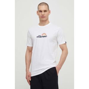 Bavlnené tričko Ellesse Trea T-Shirt pánske, biela farba, s potlačou, SHV20126