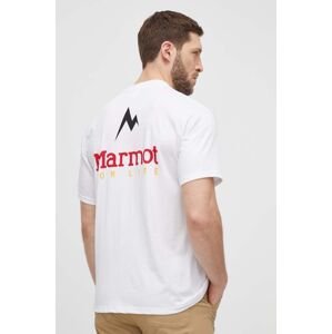 Športové tričko Marmot Marmot For Life biela farba, s potlačou