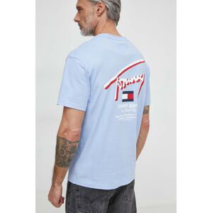 Bavlnené tričko Tommy Jeans pánsky, s potlačou