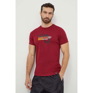Tričko LA Sportiva Stripe Cube pánsky, bordová farba, s potlačou, N98320320
