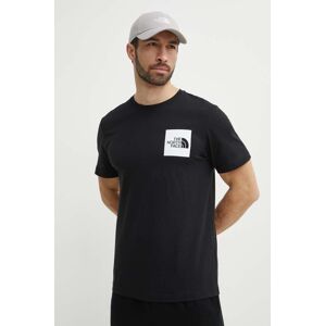 Bavlnené tričko The North Face M S/S Fine Tee pánske, čierna farba, s potlačou, NF0A87NDJK31