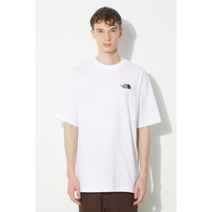 Bavlnené tričko The North Face M S/S Essential Oversize Tee pánske, biela farba, s nášivkou, NF0A87NRFN41