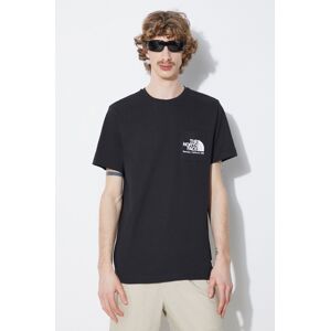 Bavlnené tričko The North Face M Berkeley California Pocket S/S Tee pánske, čierna farba, s potlačou, NF0A87U2JK31