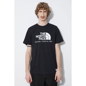 Bavlnené tričko The North Face M Berkeley California S/S Tee pánske, čierna farba, s potlačou, NF0A87U5JK31