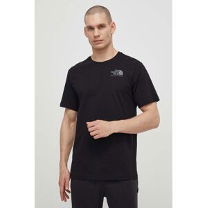 Bavlnené tričko The North Face pánske, čierna farba, s potlačou, NF0A87EWJK31