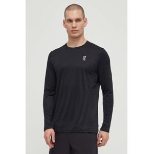 Bežecké tričko s dlhým rukávom On-running Core čierna farba, jednofarebné