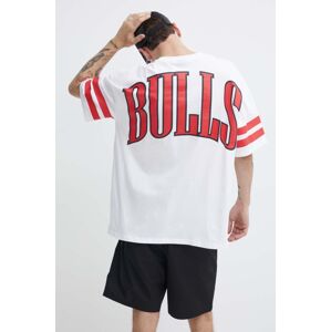 Bavlnené tričko New Era pánske, biela farba, s potlačou, CHICAGO BULLS