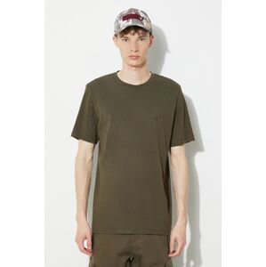 Bavlnené tričko C.P. Company Jersey Goggle pánske, zelená farba, jednofarebné, 16CMTS044A005100W
