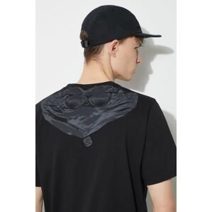 Bavlnené tričko C.P. Company Jersey Goggle pánske, čierna farba, jednofarebné, 16CMTS044A005100W