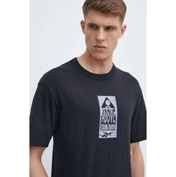 Bavlnené tričko Reebok Classic Basketball pánske, čierna farba, s potlačou, 100075504