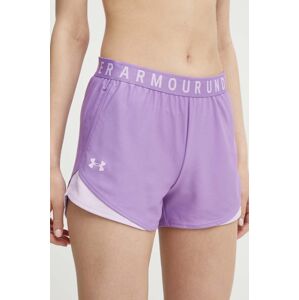 Tréningové šortky Under Armour Play Up 3.0 fialová farba, s potlačou, stredne vysoký pás