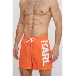 Plavkové šortky Karl Lagerfeld oranžová farba