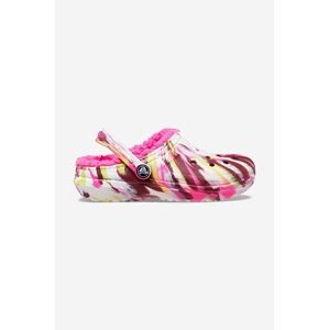 Šľapky Crocs Lined Marbled Clog 207773.ELECTRIC-Pink, dámske