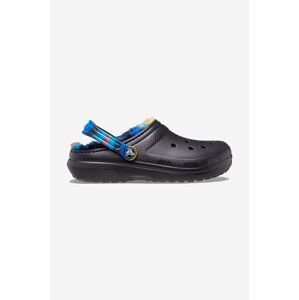 Šľapky Crocs Lined Spray Dye Clog 208081.BLACK-black, dámske, čierna farba